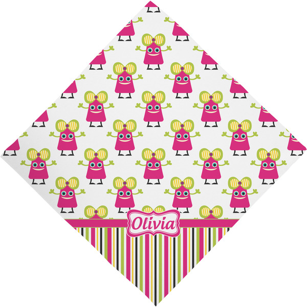 Pink Monsters & Stripes Bandana - Full View