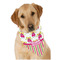 Pink Monsters & Stripes Dog Bandana Scarf w/ Name or Text