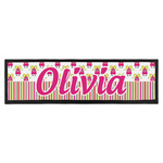Pink Monsters & Stripes Bar Mat (Personalized)