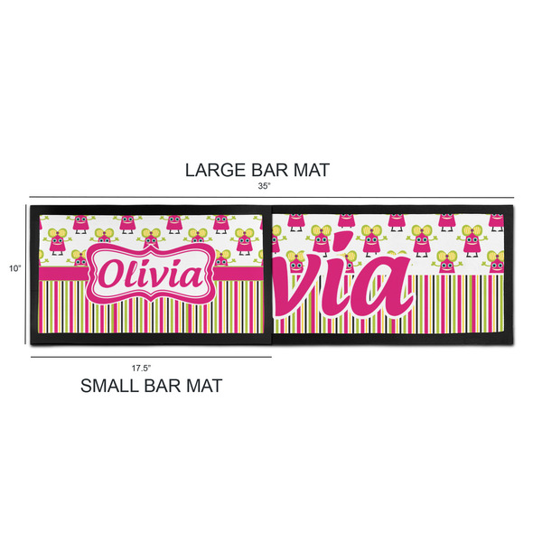 Pink Monsters & Stripes Bar Mats - Sizing Chart