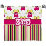 Pink Monsters & Stripes Bath Towel (Personalized)