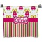Pink Monsters & Stripes Personalized  Bath Towel