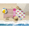 Pink Monsters & Stripes Beach Towel Lifestyle