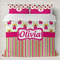 Pink Monsters & Stripes Duvet Cover Set - King (Personalized)