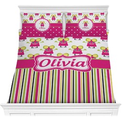 Pink Monsters & Stripes Comforters (Personalized)
