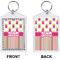Pink Monsters & Stripes Bling Keychain (Front + Back)