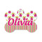 Pink Monsters & Stripes Bone Shaped Dog ID Tag - Small (Personalized)