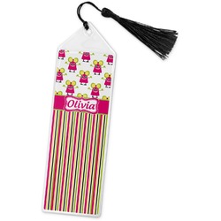 Pink Monsters & Stripes Book Mark w/Tassel (Personalized)