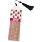 Pink Monsters & Stripes Bookmark with tassel - Flat