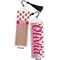 Pink Monsters & Stripes Bookmark with tassel - Front and Back