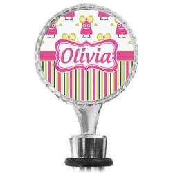 Pink Monsters & Stripes Wine Bottle Stopper (Personalized)