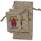 Pink Monsters & Stripes Burlap Gift Bags - (PARENT MAIN) All Three