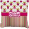 Pink Monsters & Stripes Faux-Linen Throw Pillow 16" (Personalized)