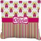 Pink Monsters & Stripes Faux-Linen Throw Pillow 26" (Personalized)