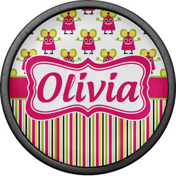 Pink Monsters & Stripes Cabinet Knob (Black) (Personalized)