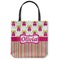Pink Monsters & Stripes Canvas Tote Bag - Small - 13"x13" (Personalized)