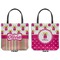 Pink Monsters & Stripes Canvas Tote - Front and Back