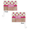 Pink Monsters & Stripes Car Flag - 11" x 8" - Front & Back View