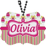 Pink Monsters & Stripes Rear View Mirror Decor (Personalized)