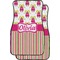 Pink Monsters & Stripes Car Floor Mats (Personalized)