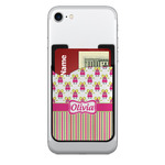 Pink Monsters & Stripes 2-in-1 Cell Phone Credit Card Holder & Screen Cleaner (Personalized)