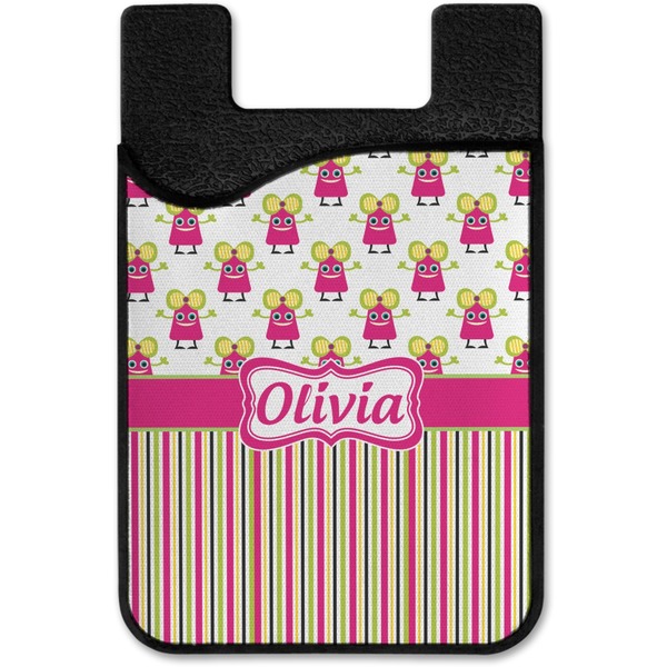 Pink Monsters & Stripes Cell Phone Credit Card Holder