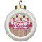Pink Monsters & Stripes Ceramic Ball Ornaments Parent