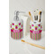 Pink Monsters & Stripes Ceramic Bathroom Accessories - LIFESTYLE (toothbrush holder & soap dispenser)