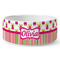 Pink Monsters & Stripes Ceramic Dog Bowl - Medium - Front