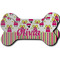 Pink Monsters & Stripes Ceramic Dog Ornament - Front & Back w/ Name or Text