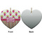 Pink Monsters & Stripes Ceramic Flat Ornament - Heart Front & Back (APPROVAL)