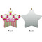 Pink Monsters & Stripes Ceramic Flat Ornament - Star Front & Back (APPROVAL)