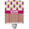 Pink Monsters & Stripes Ceramic Night Light (Personalized)