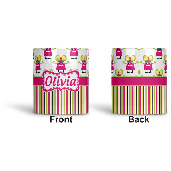 Pink Monsters & Stripes Ceramic Pen Holder - Apvl