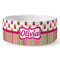 Pink Monsters & Stripes Ceramic Dog Bowl (Large)