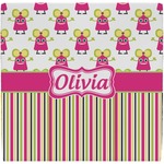 Pink Monsters & Stripes Ceramic Tile Hot Pad (Personalized)