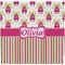 Pink Monsters & Stripes Ceramic Tile Hot Pad (Personalized)