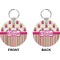 Pink Monsters & Stripes Circle Keychain (Front + Back)