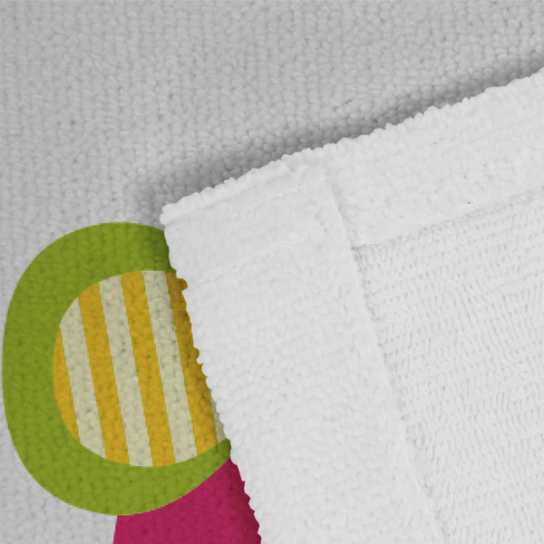 Pink Monsters & Stripes Close up of Fabric