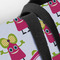 Pink Monsters & Stripes Closeup of Tote w/Black Handles