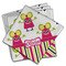 Pink Monsters & Stripes Cloth Napkins - Personalized Dinner (PARENT MAIN Set of 4)
