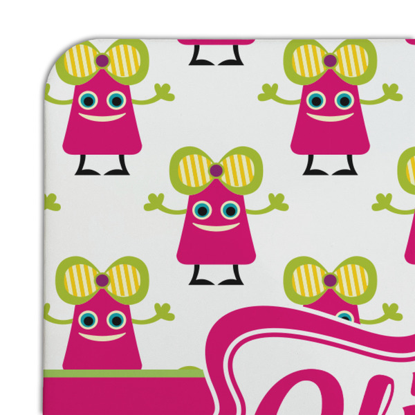 Pink Monsters & Stripes Coaster Set - DETAIL