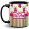 Pink Monsters & Stripes Coffee Mug - 11 oz - Full- Black