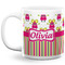 Pink Monsters & Stripes Coffee Mug - 20 oz - White