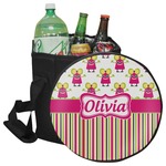 Pink Monsters & Stripes Collapsible Cooler & Seat (Personalized)