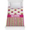 Pink Monsters & Stripes Comforter - Twin (Personalized)