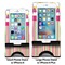 Pink Monsters & Stripes Compare Phone Stand Sizes - with iPhones