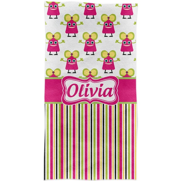 Pink Monsters & Stripes Crib Comforter/Quilt - Apvl