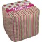 Pink Monsters & Stripes Cube Poof Ottoman (Top)