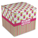 Pink Monsters & Stripes Cube Favor Gift Boxes (Personalized)
